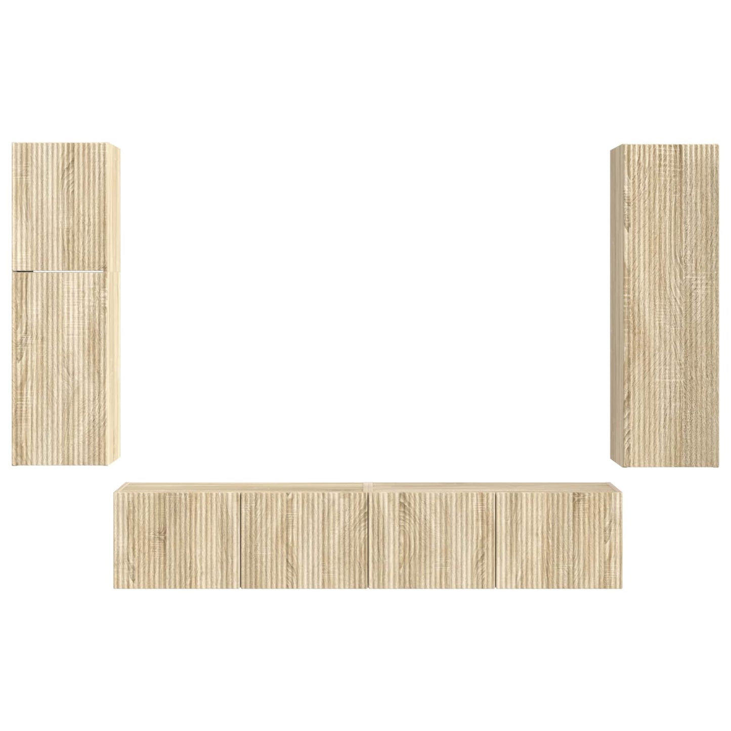vidaXL TV Cabinet Set Wall-mounted 4 pcs Sonoma Oak Engineered Wood