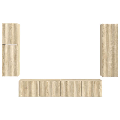 vidaXL TV Cabinet Set Wall-mounted 4 pcs Sonoma Oak Engineered Wood