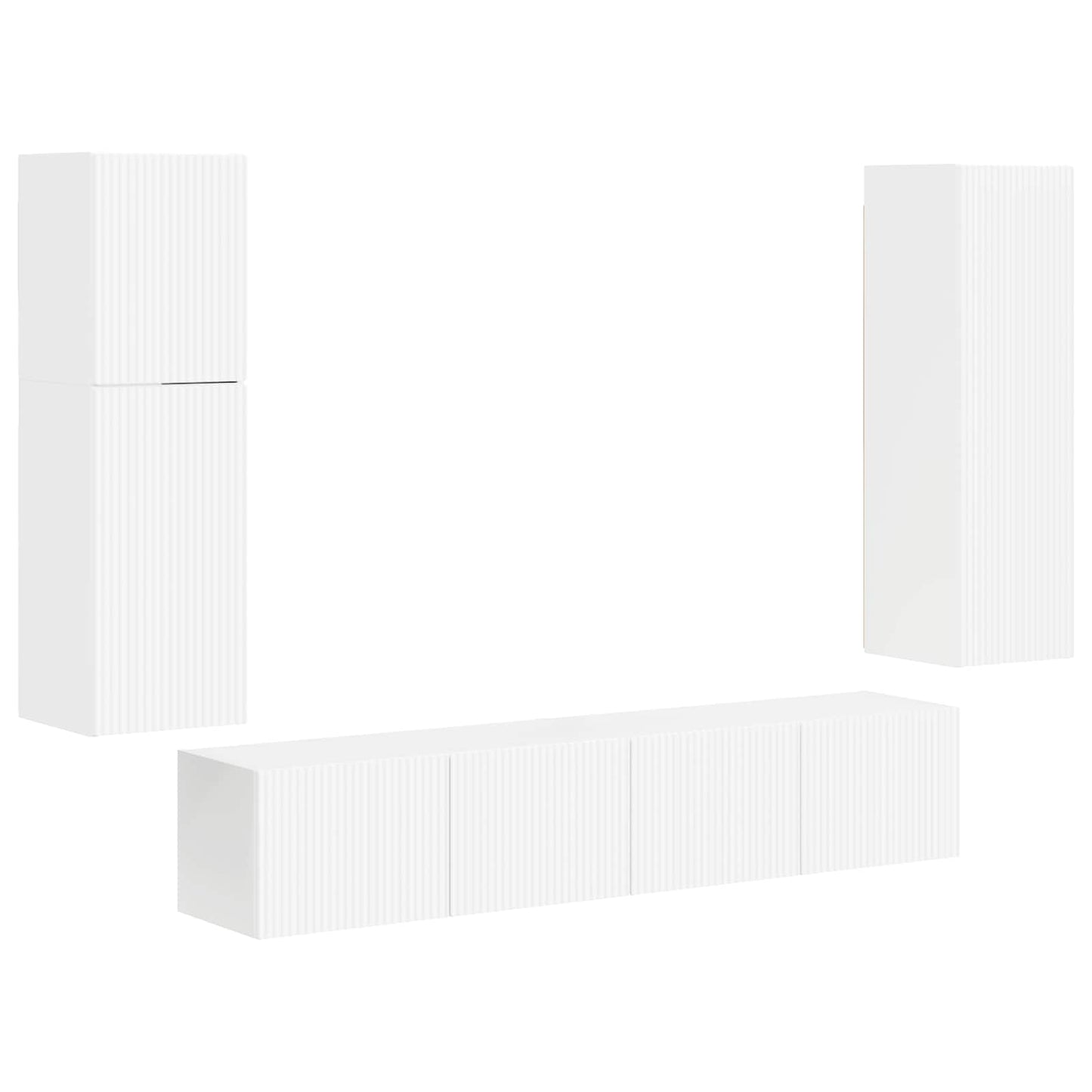 vidaXL TV Cabinet Set 4 pcs High Gloss White Engineered Wood