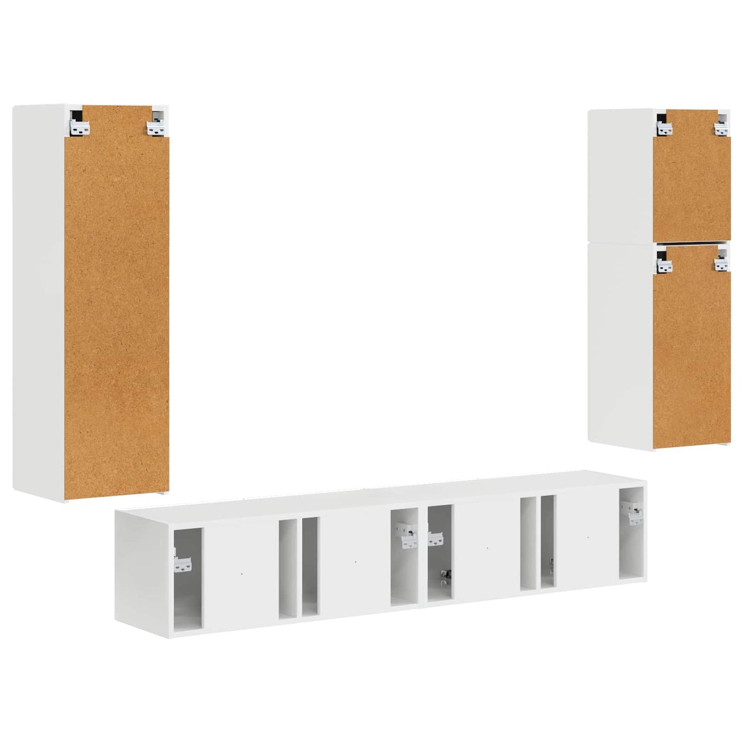 vidaXL TV Cabinet Set 4 pcs High Gloss White Engineered Wood