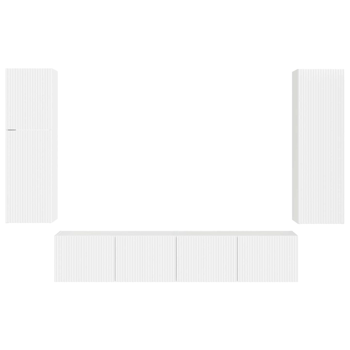 vidaXL TV Cabinet Set 4 pcs High Gloss White Engineered Wood