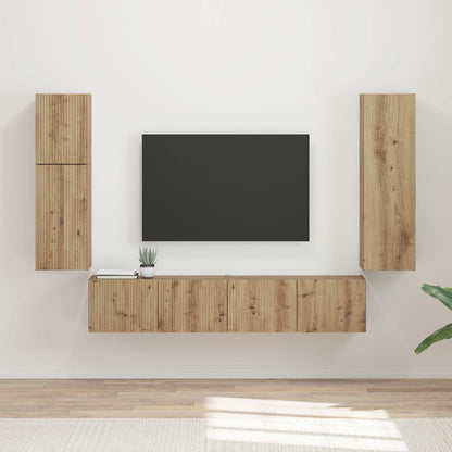 vidaXL TV Cabinet Set 4 pcs Artisan Oak Engineered Wood