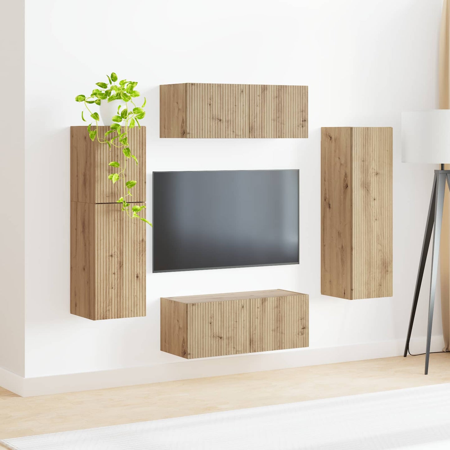 vidaXL TV Cabinet Set 4 pcs Artisan Oak Engineered Wood