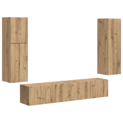 vidaXL TV Cabinet Set 4 pcs Artisan Oak Engineered Wood