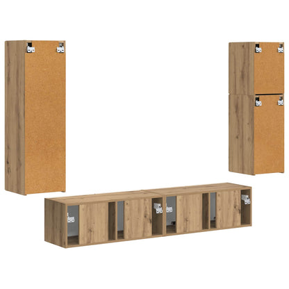 vidaXL TV Cabinet Set 4 pcs Artisan Oak Engineered Wood
