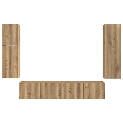 vidaXL TV Cabinet Set 4 pcs Artisan Oak Engineered Wood