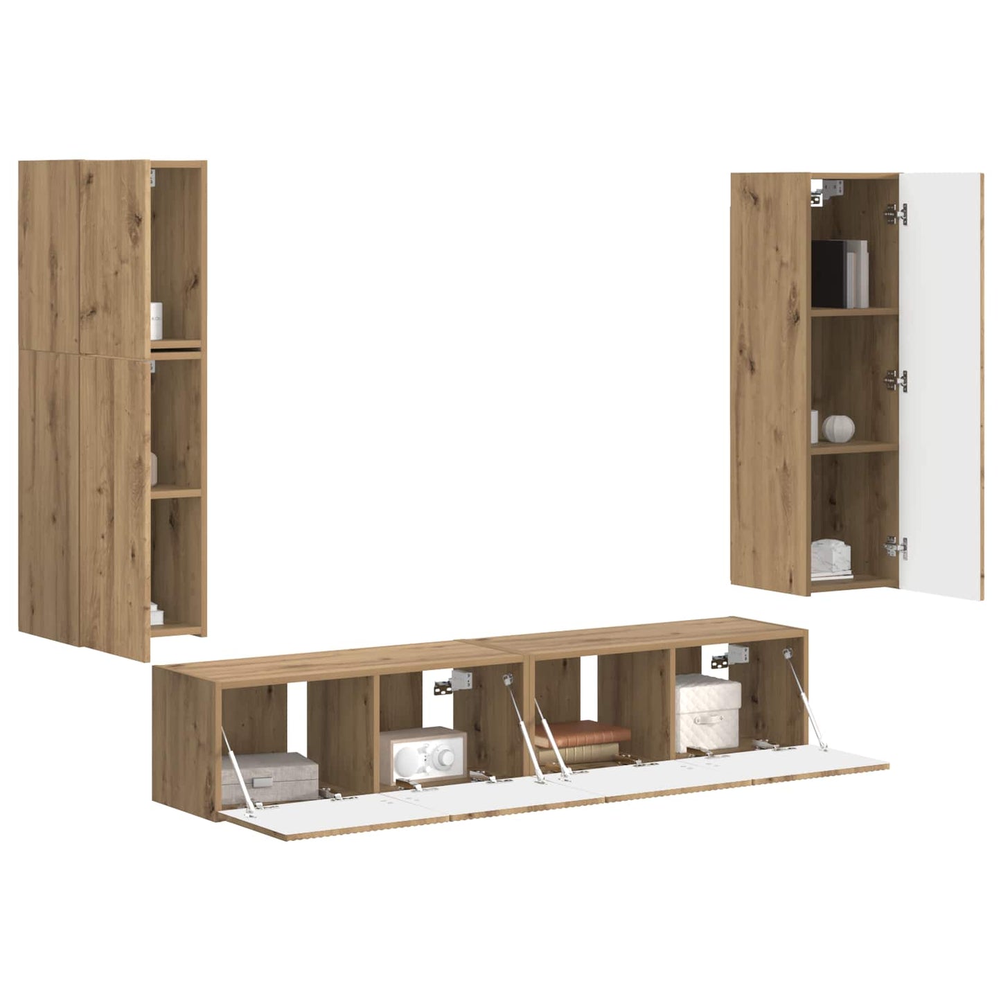 vidaXL TV Cabinet Set 4 pcs Artisan Oak Engineered Wood