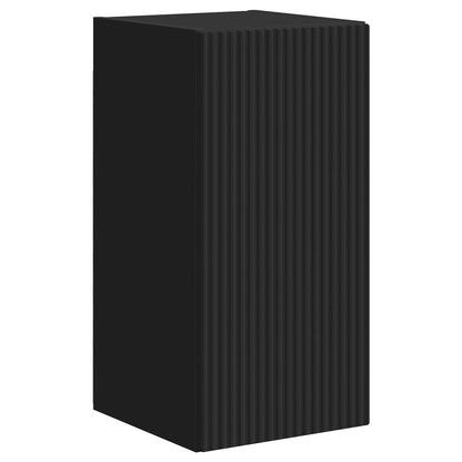 vidaXL TV Cabinet Set Wall-mounted 4 pcs Black Engineered Wood