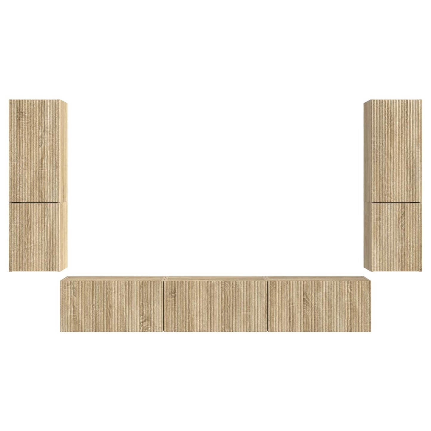 vidaXL TV Cabinet Set Wall-mounted 4 pcs Sonoma Oak Engineered Wood