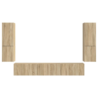 vidaXL TV Cabinet Set Wall-mounted 4 pcs Sonoma Oak Engineered Wood