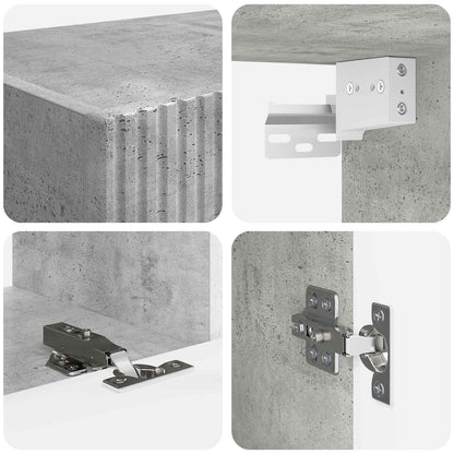vidaXL TV Cabinet Set Wall-mounted 4 pcs Concrete Grey Engineered Wood