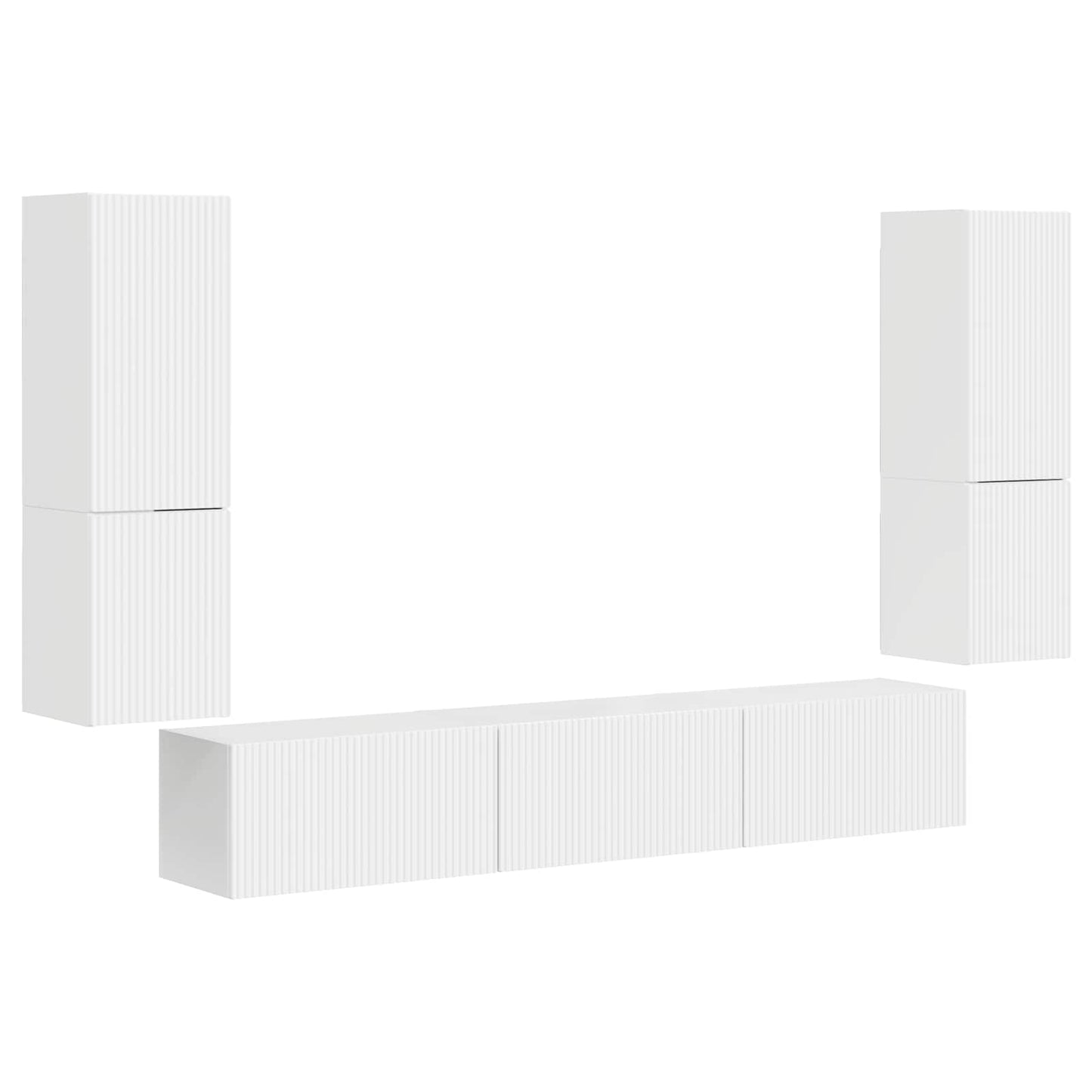 vidaXL TV Cabinet Set 4 pcs High Gloss White Engineered Wood