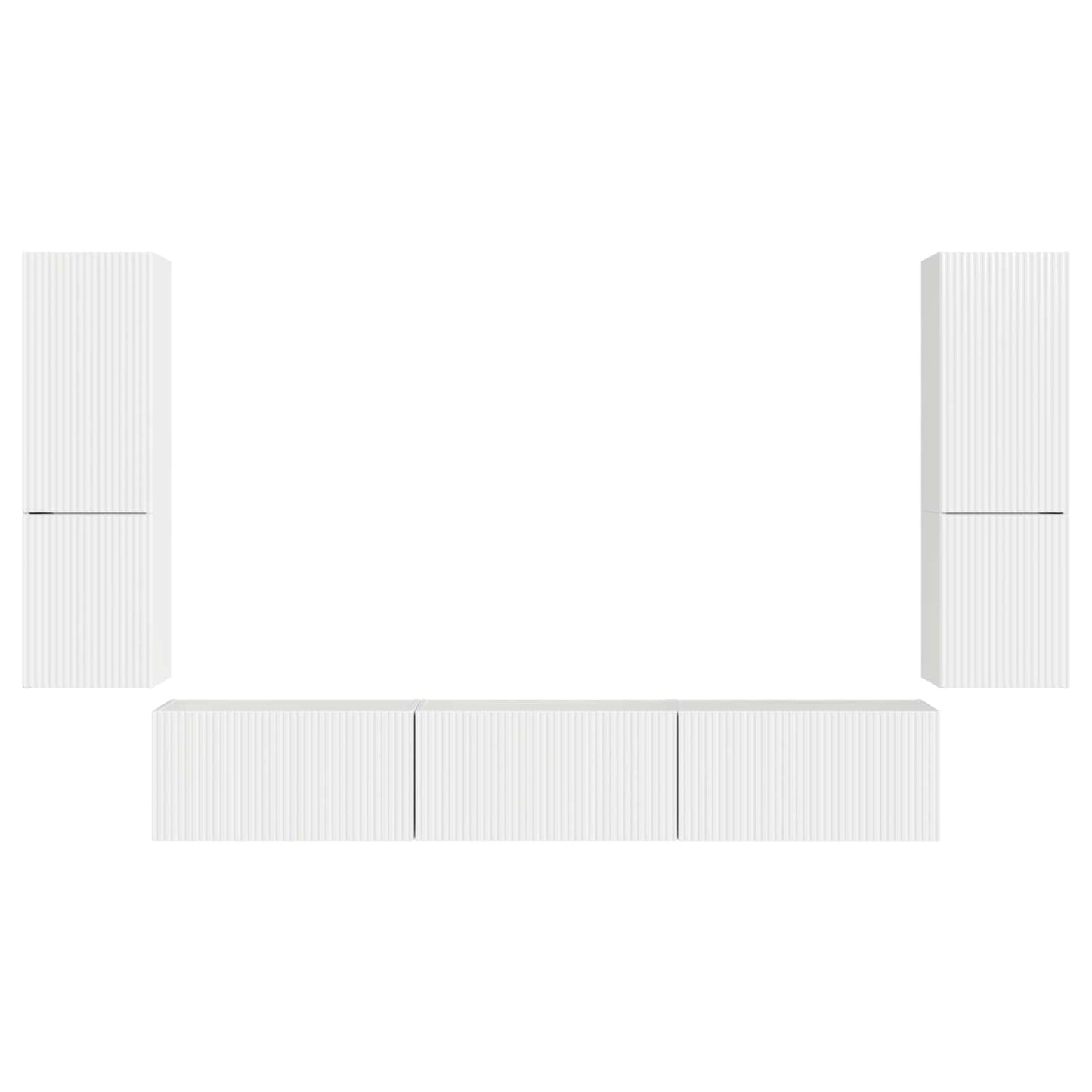 vidaXL TV Cabinet Set 4 pcs High Gloss White Engineered Wood