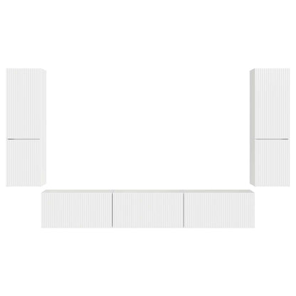 vidaXL TV Cabinet Set 4 pcs High Gloss White Engineered Wood
