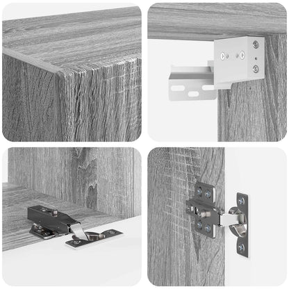 vidaXL TV Cabinet Set Wall-mounted 4 pcs Grey Sonoma Engineered Wood