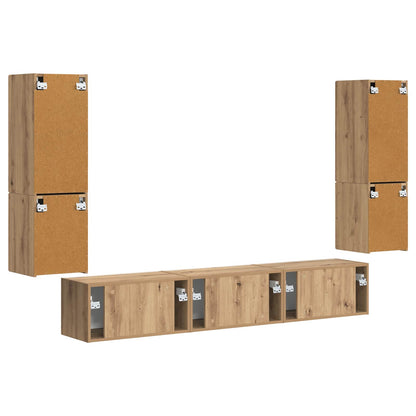 vidaXL TV Cabinet Set Wall-mounted 4 pcs Artisan Oak Engineered Wood