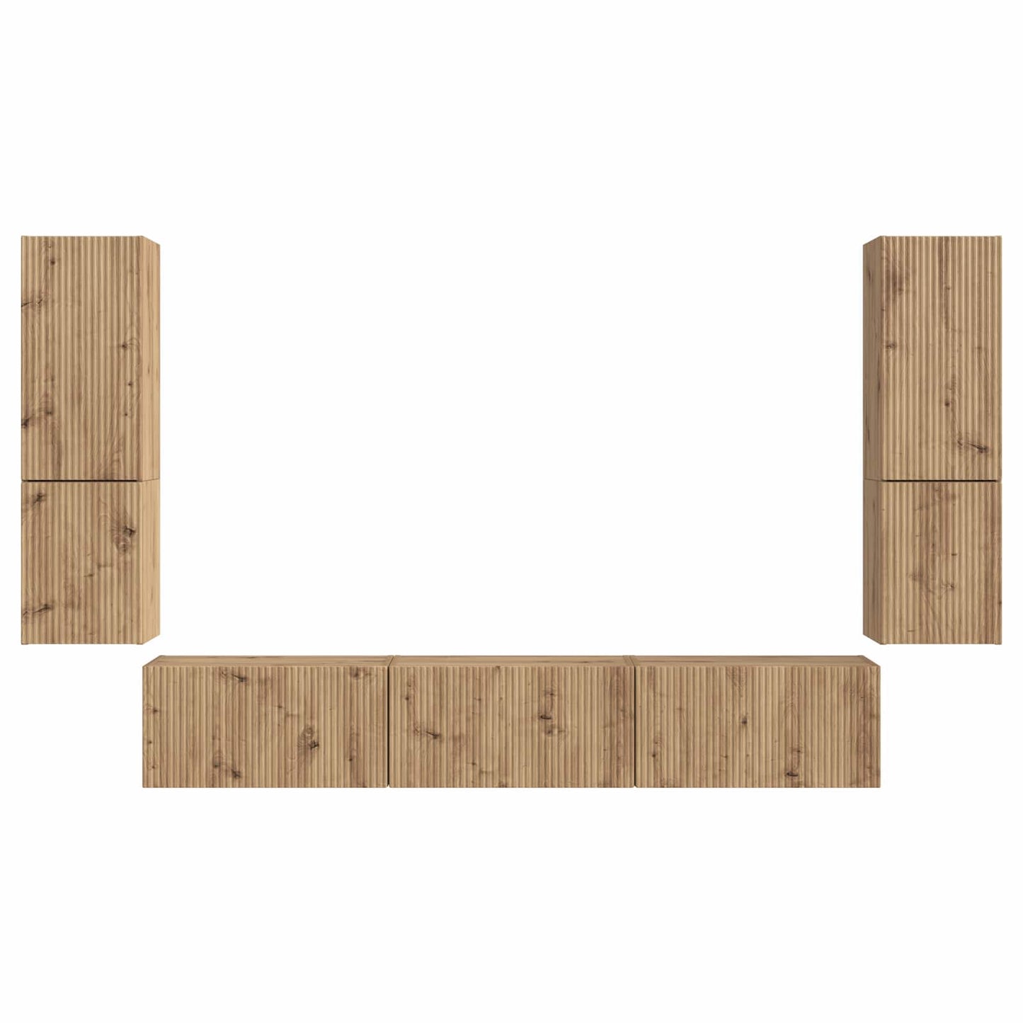 vidaXL TV Cabinet Set Wall-mounted 4 pcs Artisan Oak Engineered Wood