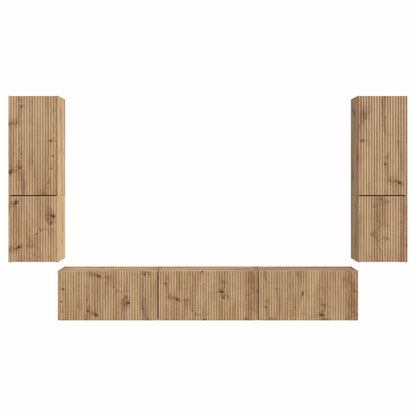 vidaXL TV Cabinet Set Wall-mounted 4 pcs Artisan Oak Engineered Wood