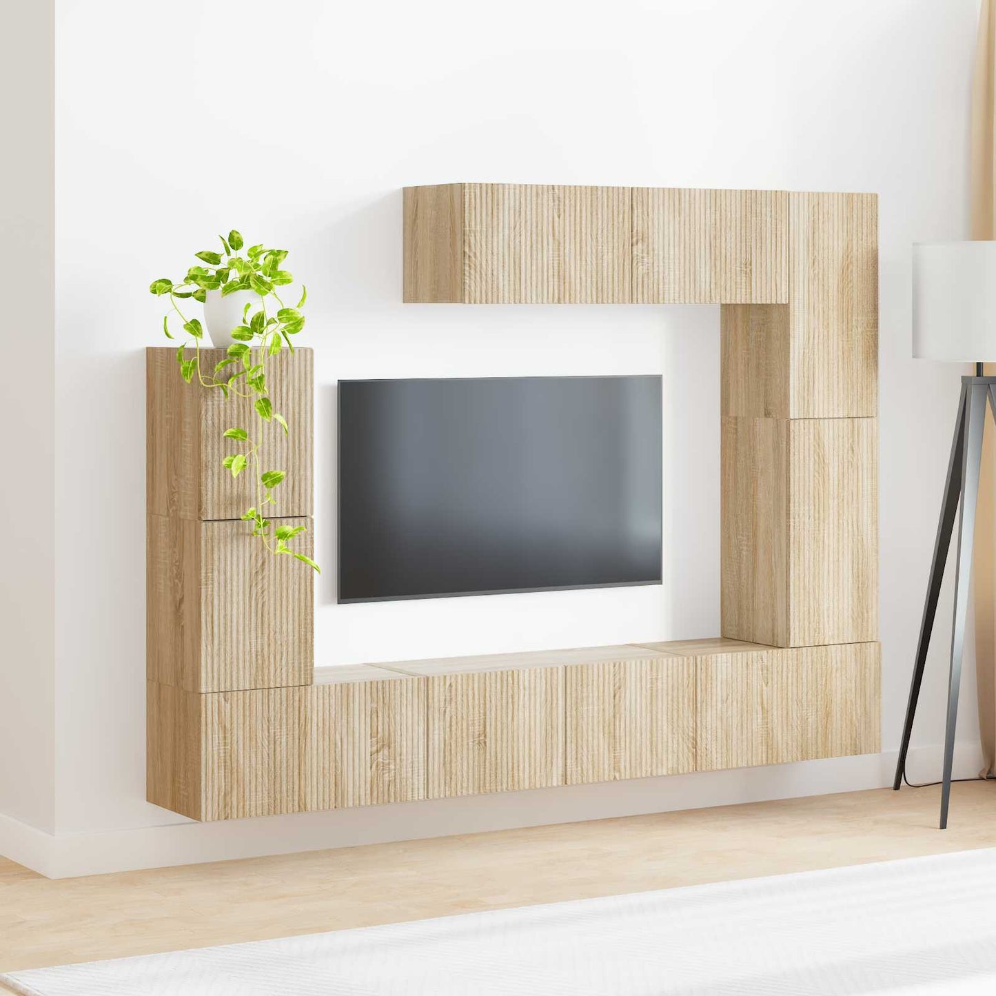 vidaXL TV Cabinet Set Wall-mounted 5 pcs Sonoma Oak Engineered Wood