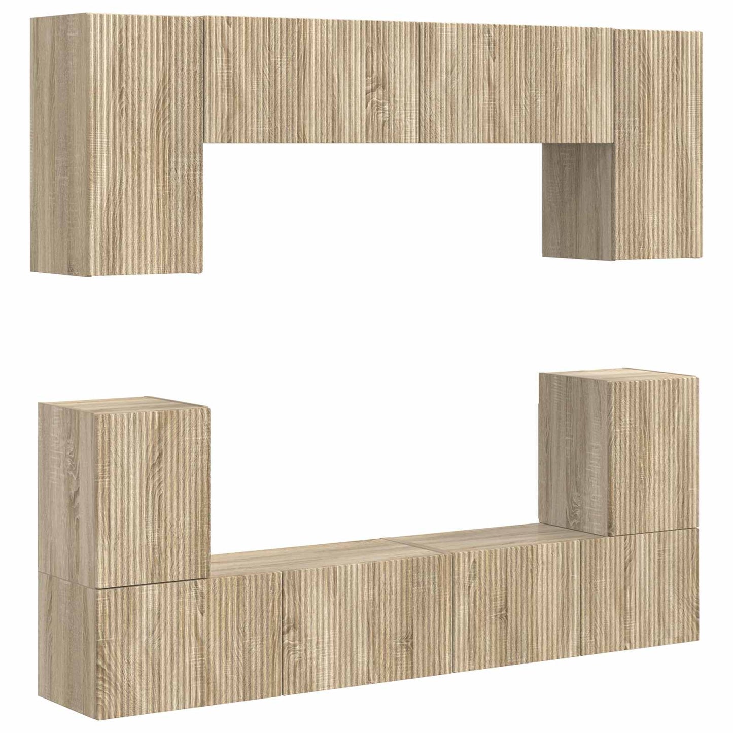 vidaXL TV Cabinet Set Wall-mounted 5 pcs Sonoma Oak Engineered Wood