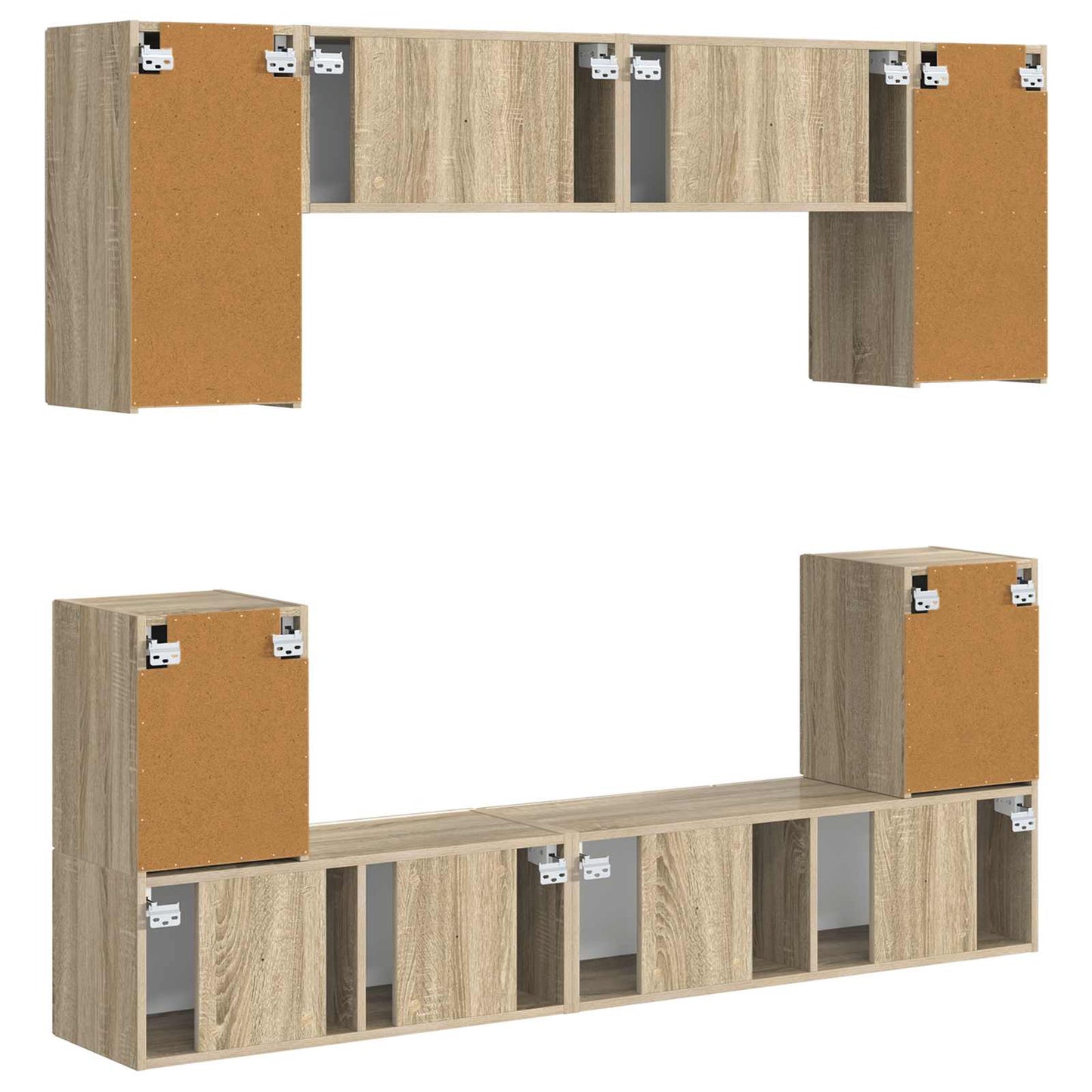 vidaXL TV Cabinet Set Wall-mounted 5 pcs Sonoma Oak Engineered Wood