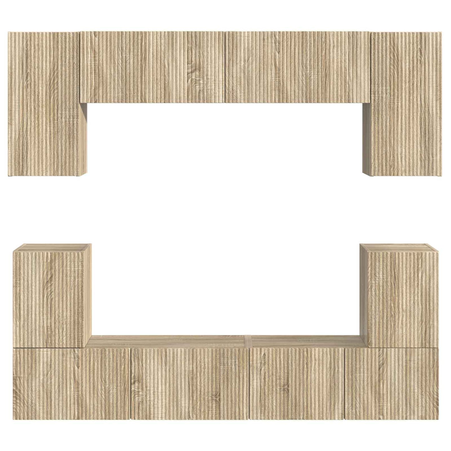vidaXL TV Cabinet Set Wall-mounted 5 pcs Sonoma Oak Engineered Wood