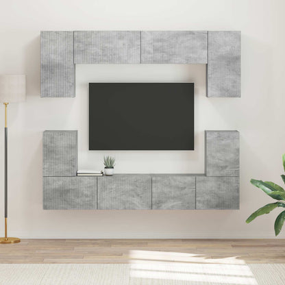 vidaXL TV Cabinet Set Wall-mounted 5 pcs Concrete Grey Engineered Wood