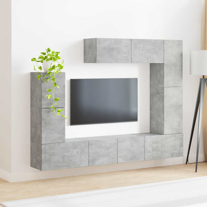 vidaXL TV Cabinet Set Wall-mounted 5 pcs Concrete Grey Engineered Wood