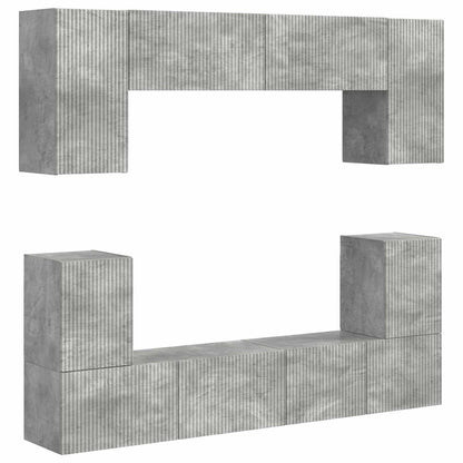 vidaXL TV Cabinet Set Wall-mounted 5 pcs Concrete Grey Engineered Wood