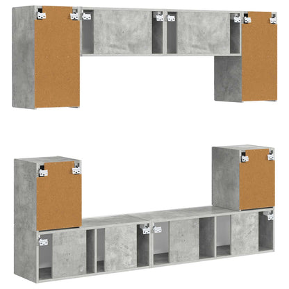 vidaXL TV Cabinet Set Wall-mounted 5 pcs Concrete Grey Engineered Wood