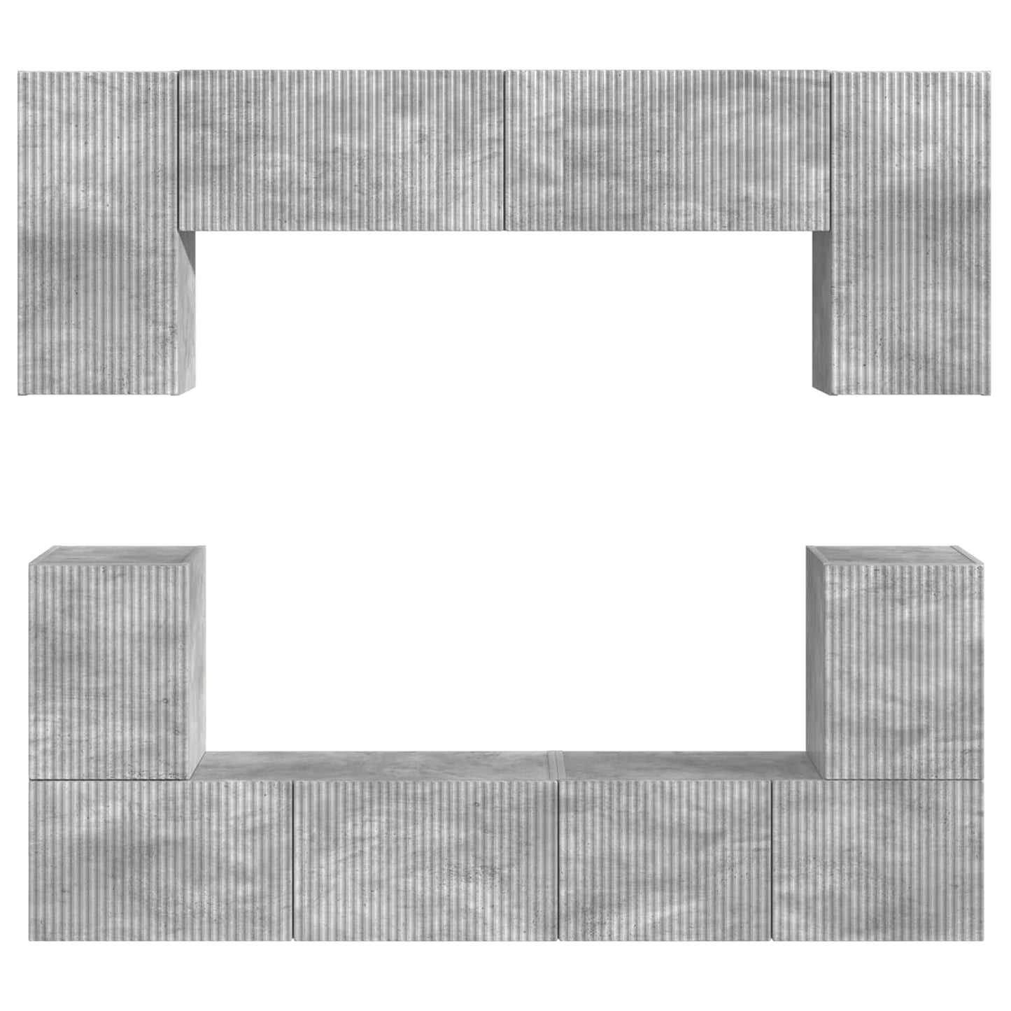 vidaXL TV Cabinet Set Wall-mounted 5 pcs Concrete Grey Engineered Wood