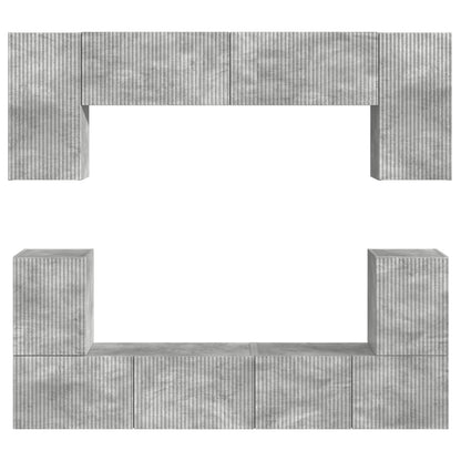 vidaXL TV Cabinet Set Wall-mounted 5 pcs Concrete Grey Engineered Wood