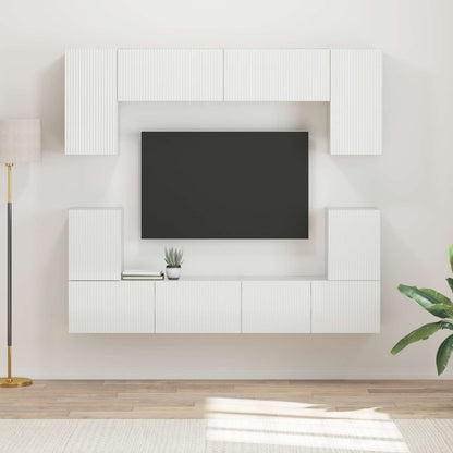 vidaXL TV Cabinet Set 5 pcs High Gloss White Engineered Wood