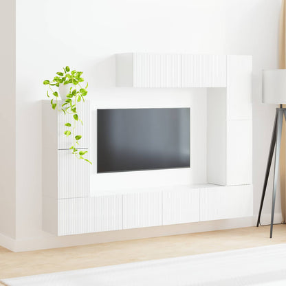 vidaXL TV Cabinet Set 5 pcs High Gloss White Engineered Wood