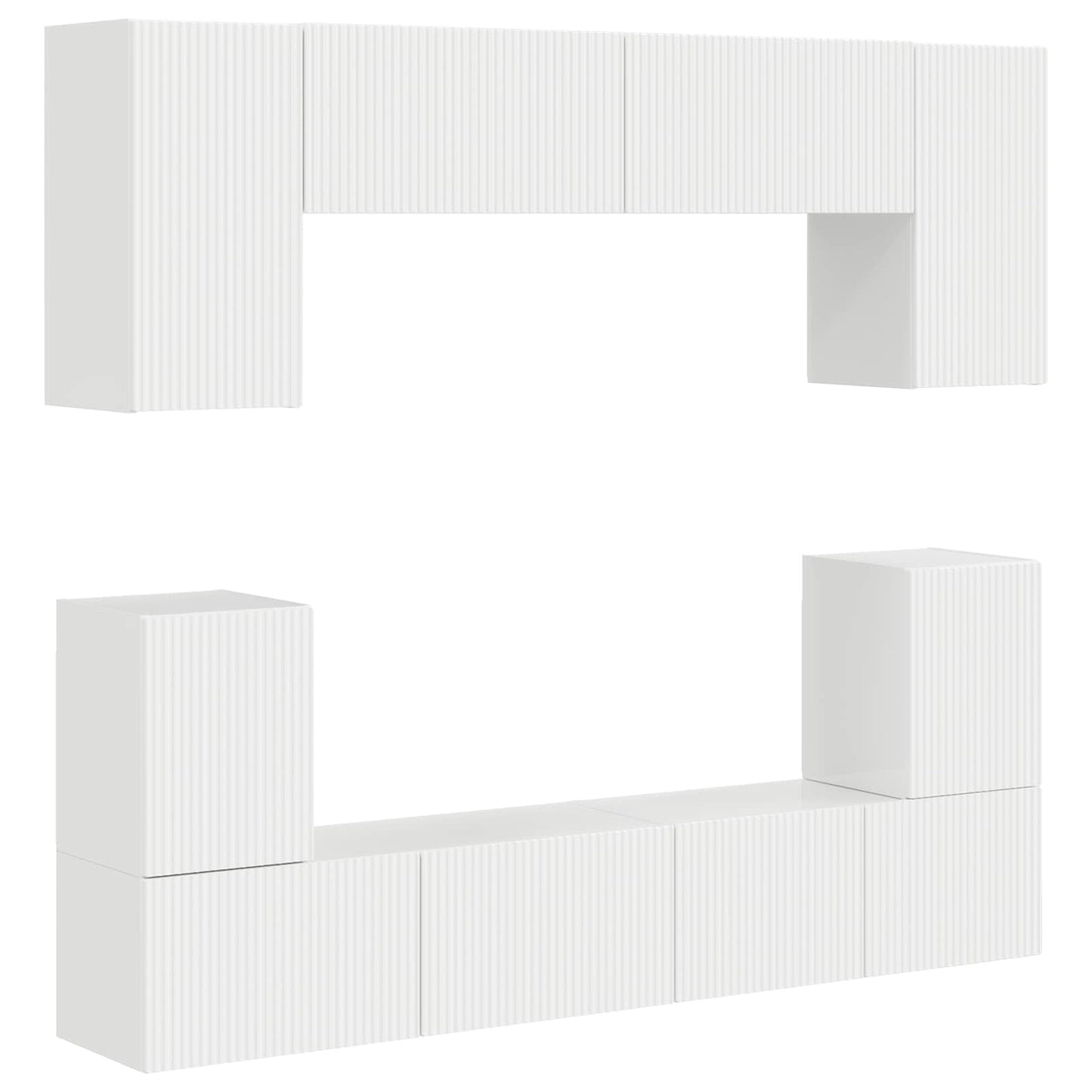 vidaXL TV Cabinet Set 5 pcs High Gloss White Engineered Wood
