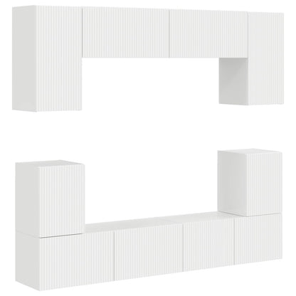 vidaXL TV Cabinet Set 5 pcs High Gloss White Engineered Wood