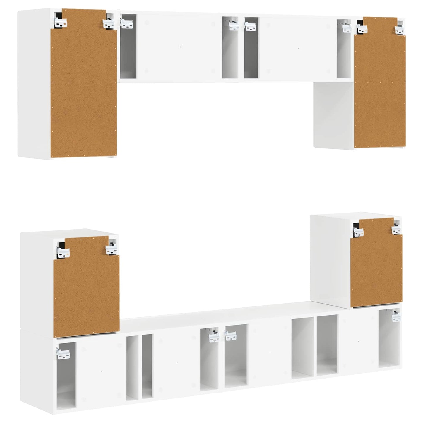 vidaXL TV Cabinet Set 5 pcs High Gloss White Engineered Wood