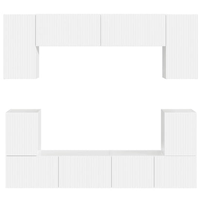 vidaXL TV Cabinet Set 5 pcs High Gloss White Engineered Wood