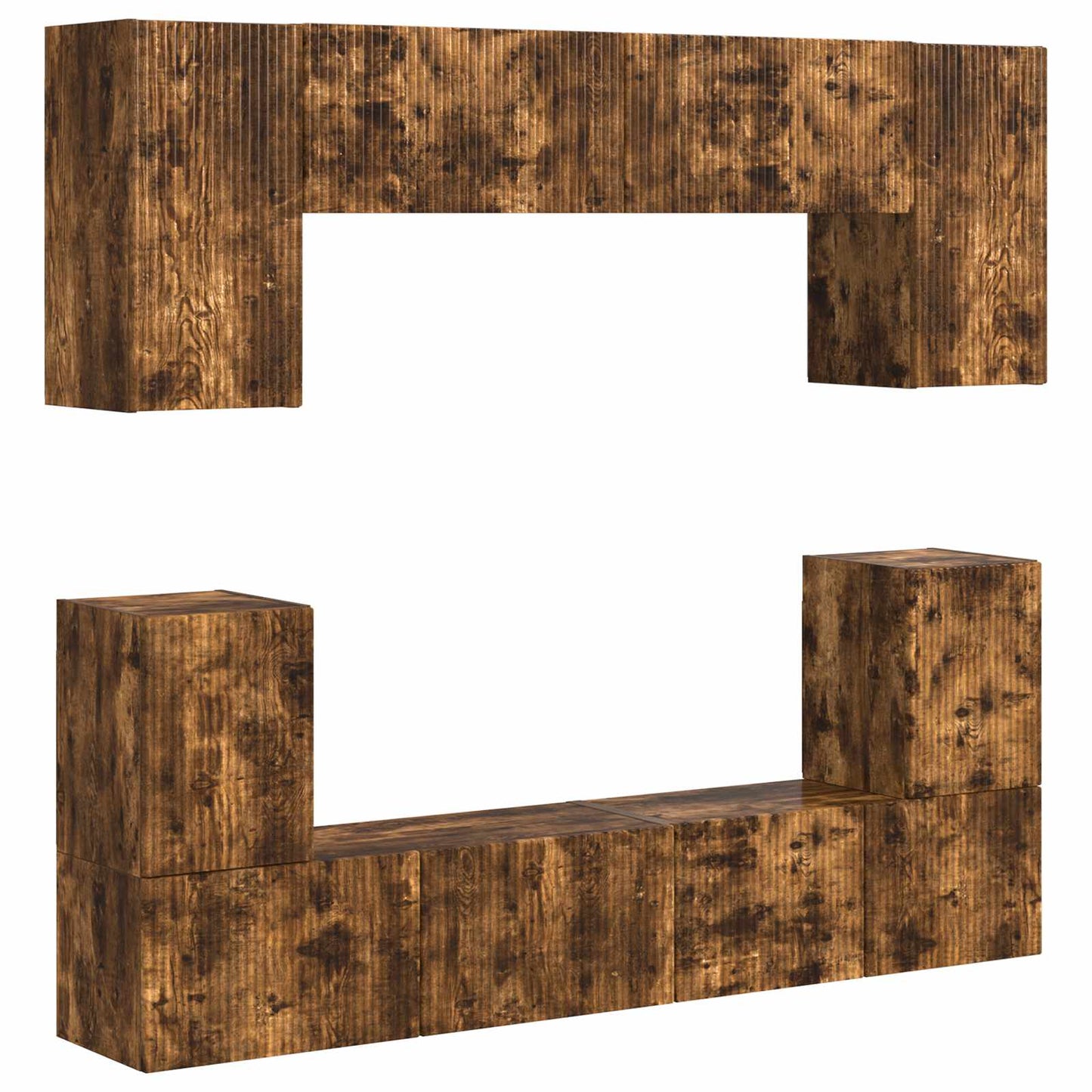 vidaXL TV Cabinet Set Wall-mounted 5 pcs Smoked Oak Engineered Wood