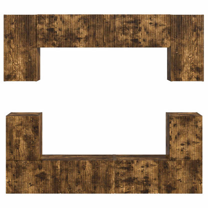vidaXL TV Cabinet Set Wall-mounted 5 pcs Smoked Oak Engineered Wood
