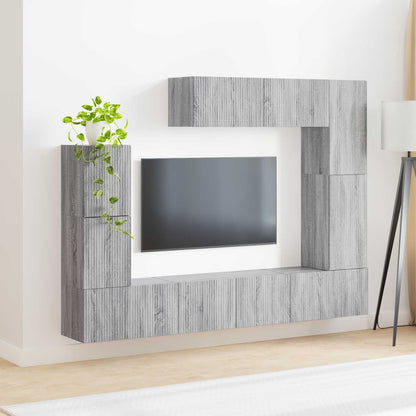 vidaXL TV Cabinet Set Wall-mounted 5 pcs Grey Sonoma Engineered Wood
