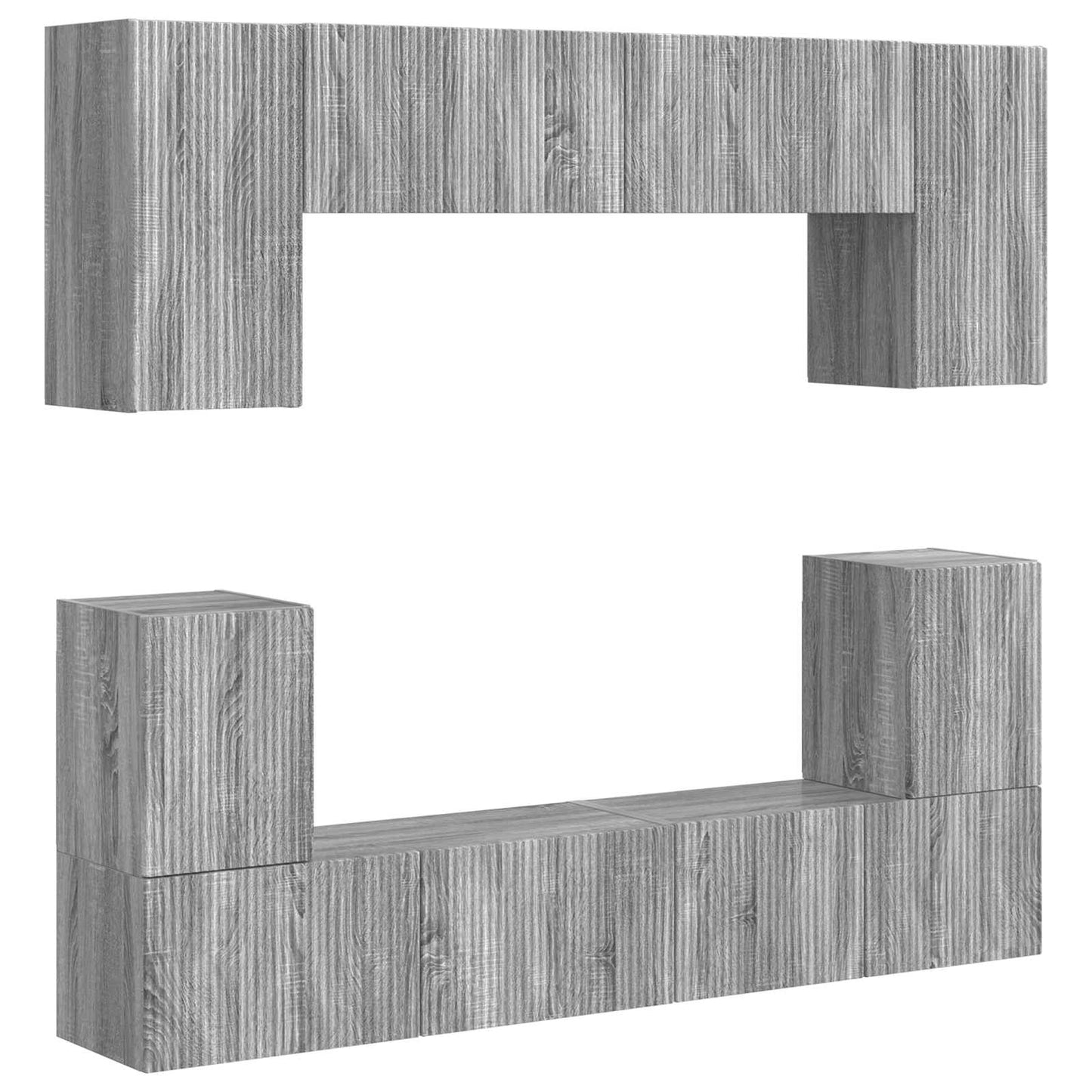 vidaXL TV Cabinet Set Wall-mounted 5 pcs Grey Sonoma Engineered Wood