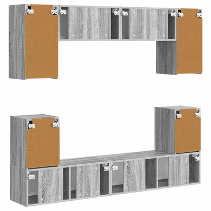 vidaXL TV Cabinet Set Wall-mounted 5 pcs Grey Sonoma Engineered Wood