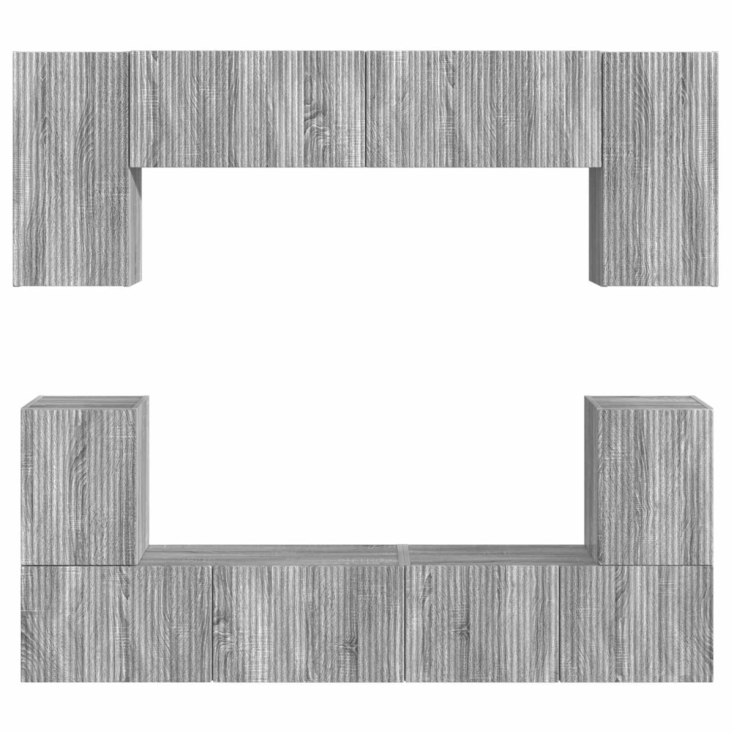 vidaXL TV Cabinet Set Wall-mounted 5 pcs Grey Sonoma Engineered Wood