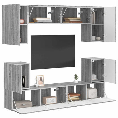 vidaXL TV Cabinet Set Wall-mounted 5 pcs Grey Sonoma Engineered Wood