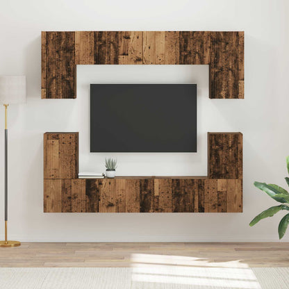 vidaXL TV Cabinet Set Wall-mounted 5 pcs Old Wood Engineered Wood