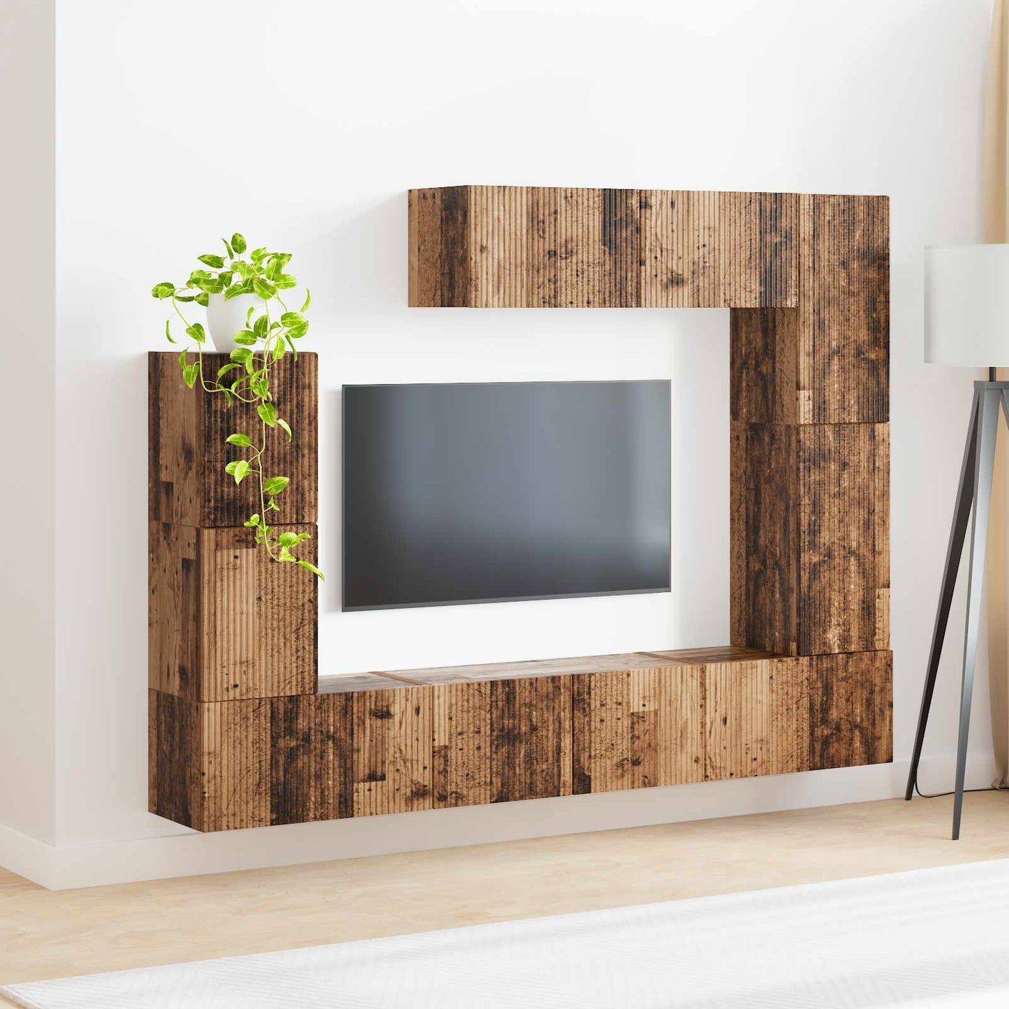 vidaXL TV Cabinet Set Wall-mounted 5 pcs Old Wood Engineered Wood