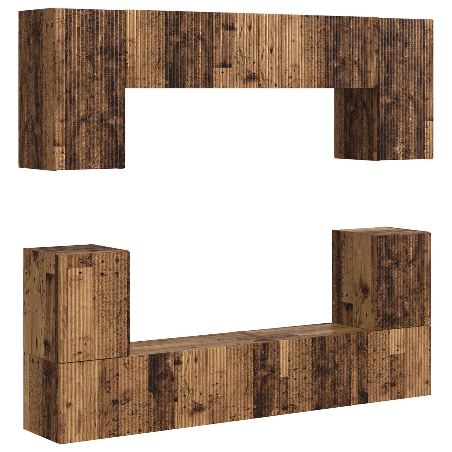 vidaXL TV Cabinet Set Wall-mounted 5 pcs Old Wood Engineered Wood