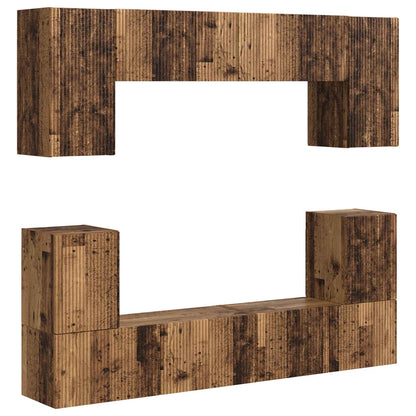 vidaXL TV Cabinet Set Wall-mounted 5 pcs Old Wood Engineered Wood
