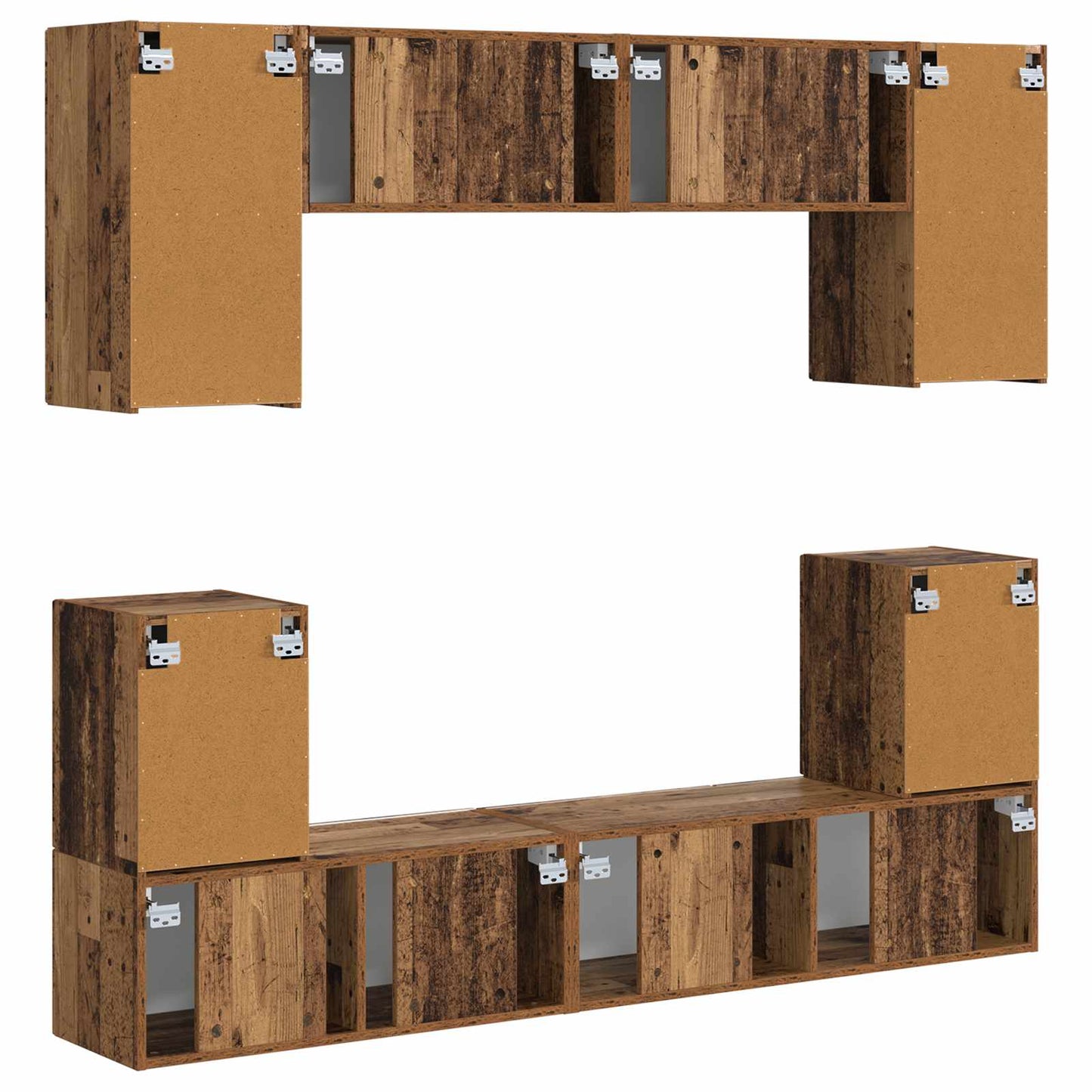 vidaXL TV Cabinet Set Wall-mounted 5 pcs Old Wood Engineered Wood
